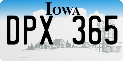 IA license plate DPX365