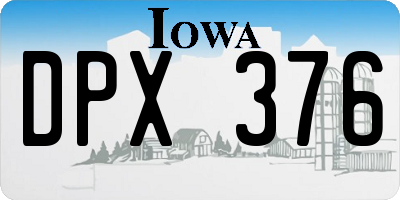 IA license plate DPX376