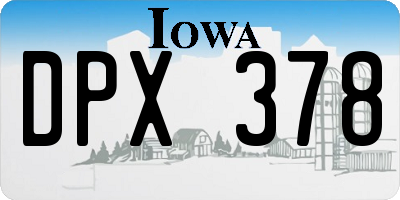 IA license plate DPX378