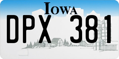 IA license plate DPX381
