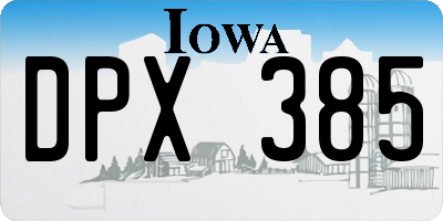 IA license plate DPX385