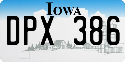 IA license plate DPX386