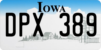 IA license plate DPX389
