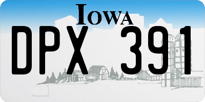 IA license plate DPX391