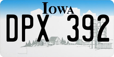 IA license plate DPX392