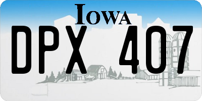 IA license plate DPX407