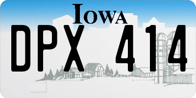 IA license plate DPX414