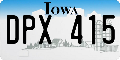 IA license plate DPX415