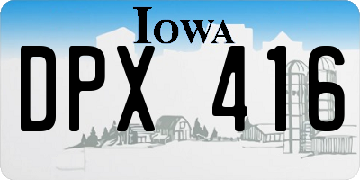 IA license plate DPX416