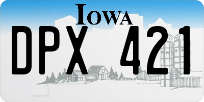 IA license plate DPX421