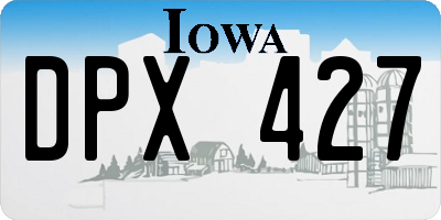 IA license plate DPX427