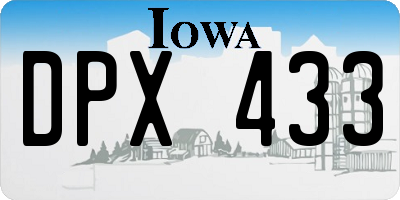IA license plate DPX433