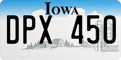 IA license plate DPX450