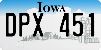 IA license plate DPX451