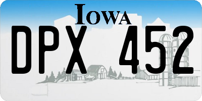 IA license plate DPX452