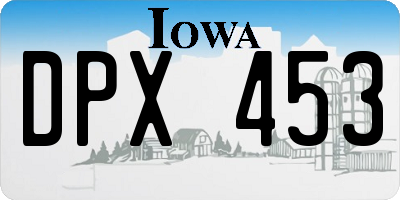 IA license plate DPX453