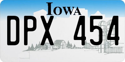 IA license plate DPX454