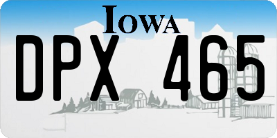 IA license plate DPX465