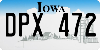 IA license plate DPX472