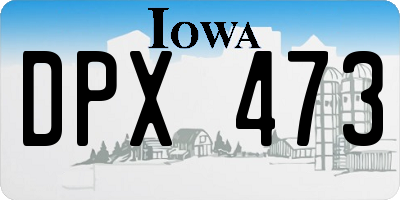 IA license plate DPX473