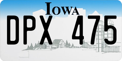 IA license plate DPX475