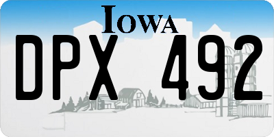 IA license plate DPX492