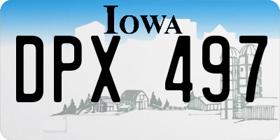 IA license plate DPX497