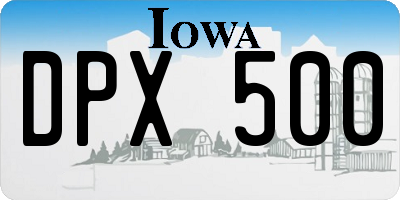 IA license plate DPX500