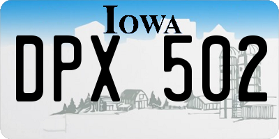 IA license plate DPX502