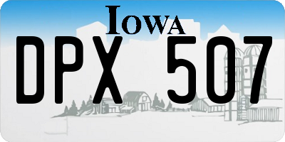 IA license plate DPX507