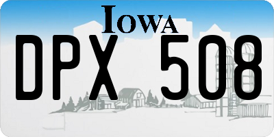 IA license plate DPX508