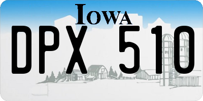 IA license plate DPX510