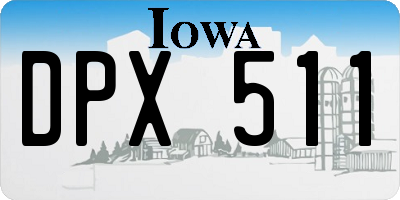 IA license plate DPX511