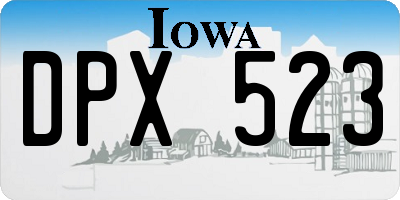 IA license plate DPX523