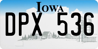 IA license plate DPX536