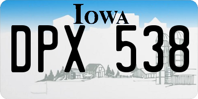 IA license plate DPX538