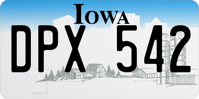 IA license plate DPX542