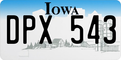 IA license plate DPX543