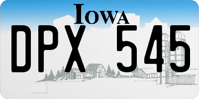 IA license plate DPX545