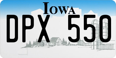 IA license plate DPX550