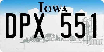 IA license plate DPX551