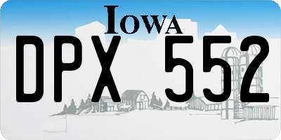 IA license plate DPX552