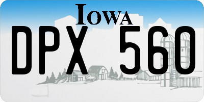 IA license plate DPX560