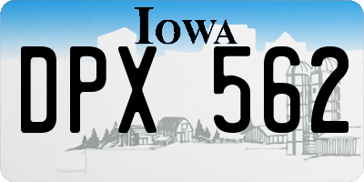 IA license plate DPX562