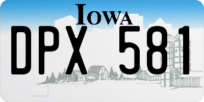 IA license plate DPX581