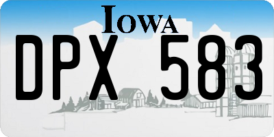 IA license plate DPX583