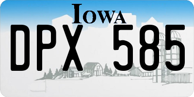 IA license plate DPX585