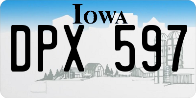 IA license plate DPX597