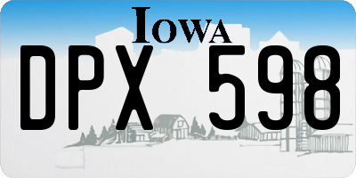 IA license plate DPX598