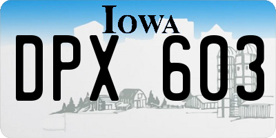 IA license plate DPX603